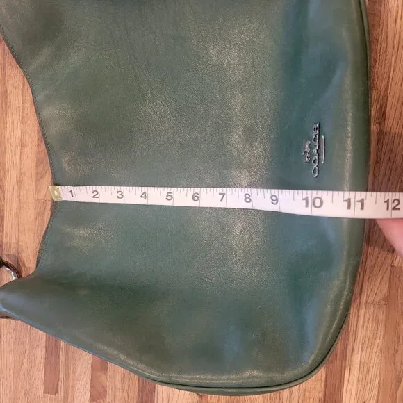 Coach Nomad Hobo Dark Green Glove tanned Leather Shoulder Bag Purse 36026 - Picture 7 of 14